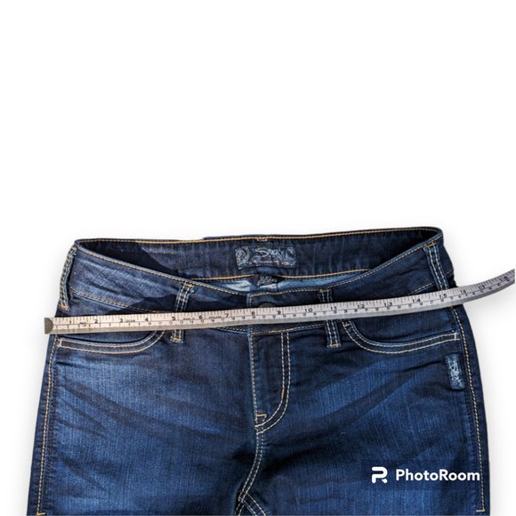 Silver Suki Jeggings Blue Jeans Indigo Denim Stretch 29x29 Embroidered Back Pock - Picture 7 of 11